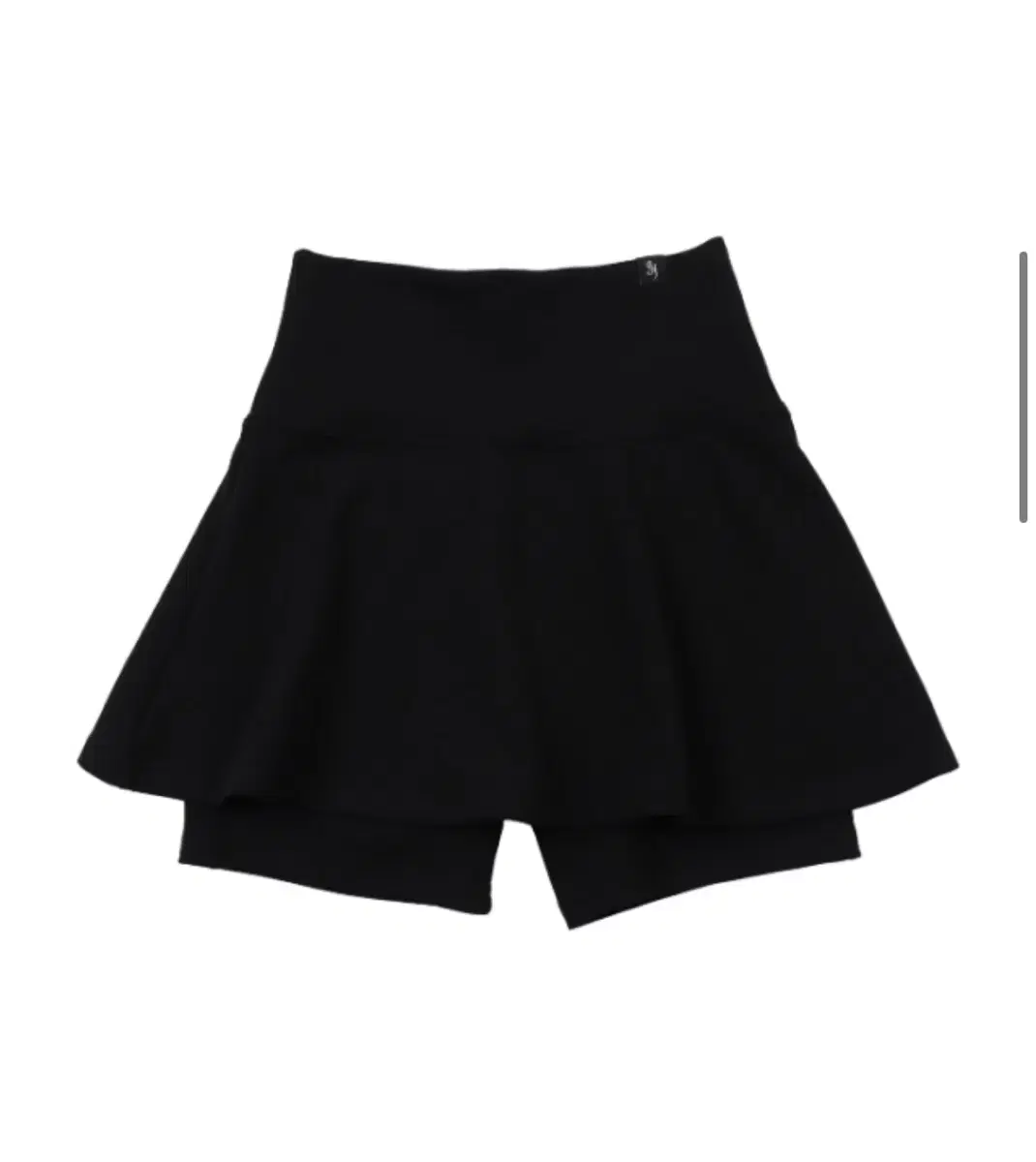 시너진 PLAIN POLD FLARE SKIRT SHORTS BLACK